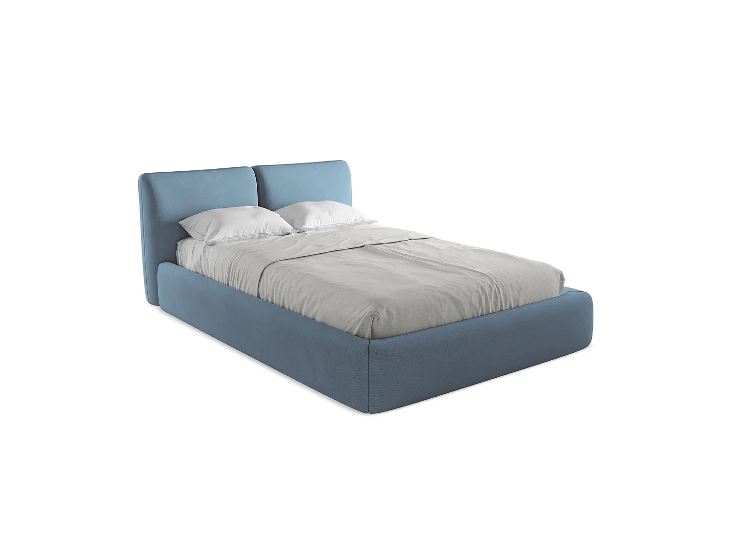 Łóżko 160 x 228 - z tkaniny szenilowej - jeans - MILANO 3716121 - obrazek 1
