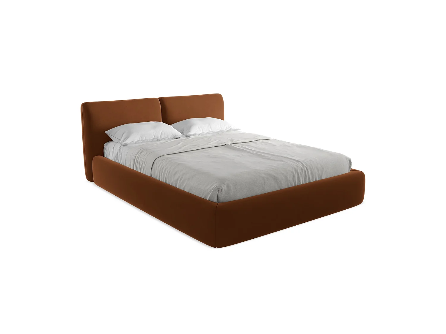 Łóżko 180 x 228 - z weluru - terakota - MILANO 3716062 - obrazek 1