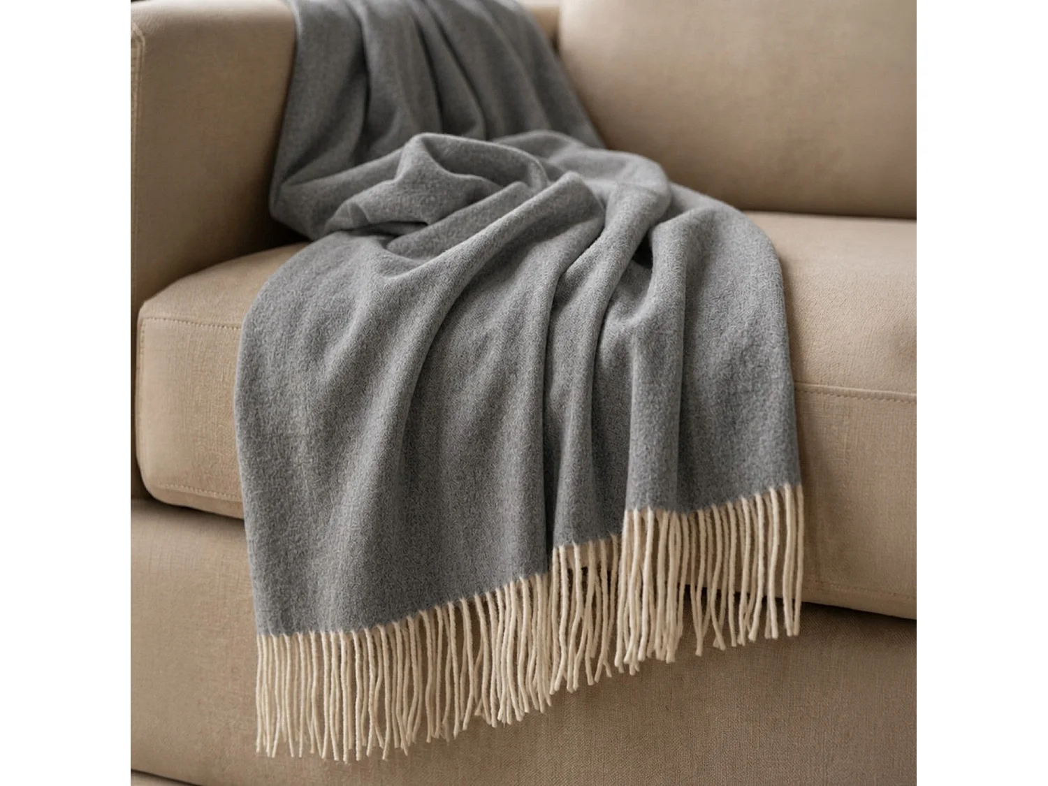 Koc 130x170 cm z Mieszanki Bawełny Ciemnoszary | Lekki Koc 250 g/m² na Sofę i Łóżko | Elegancki Design i Miękka Tkanina 5026310 - obrazek 1