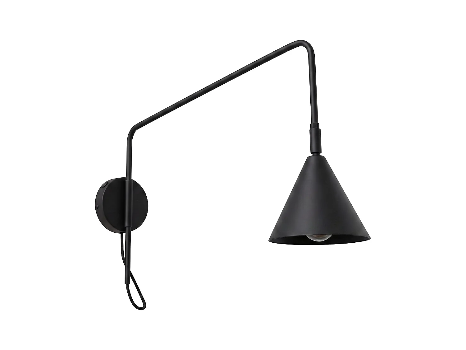 Kinkiety nowoczesny NOX, stal - 1 źródło - L.14 x H.30 cm - czarny 5027744 - obrazek 1