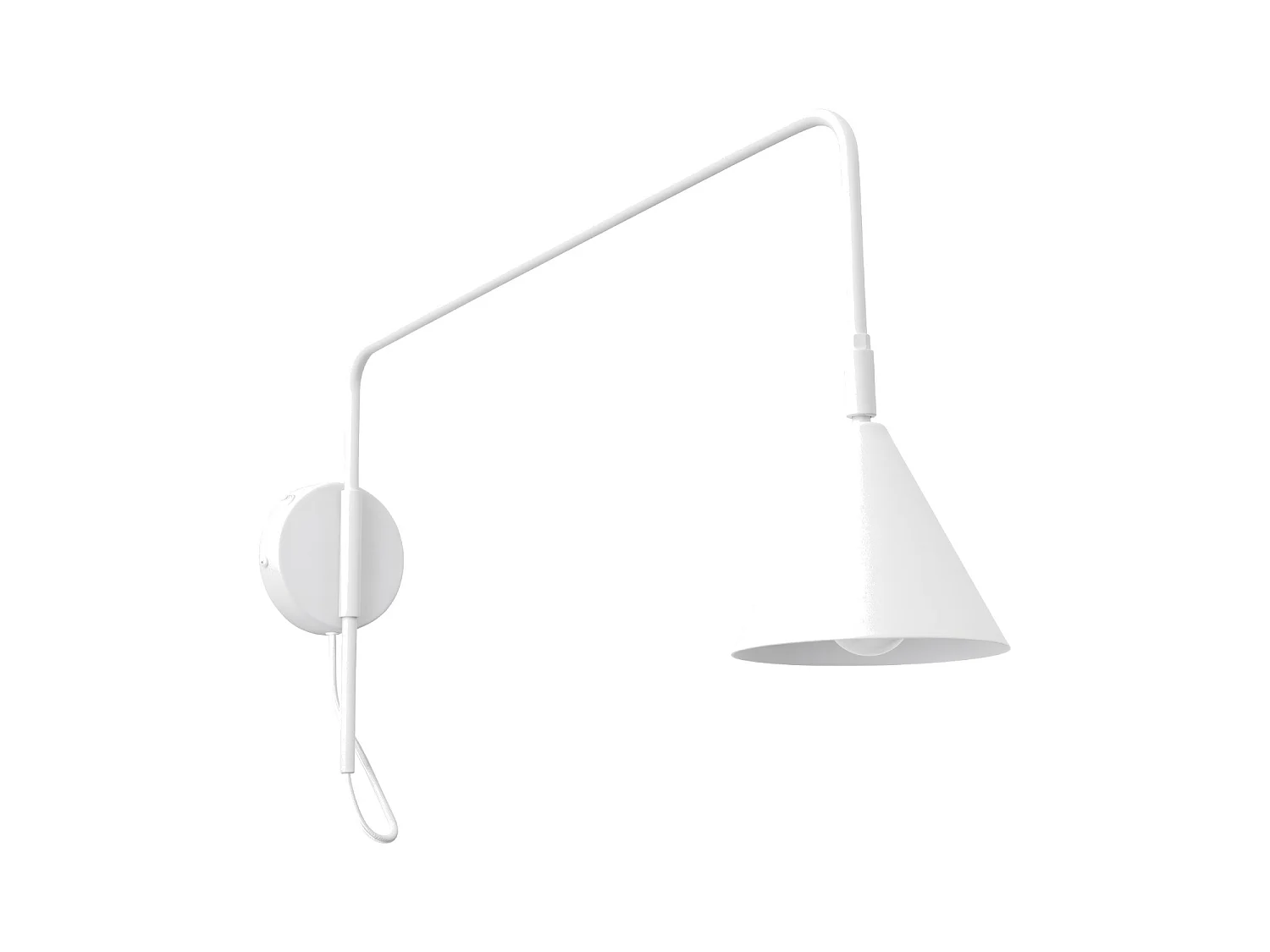 Kinkiety nowoczesny NOX, stal - 1 źródło - L.14 x H.30 cm - biały 5027748 - obrazek 1
