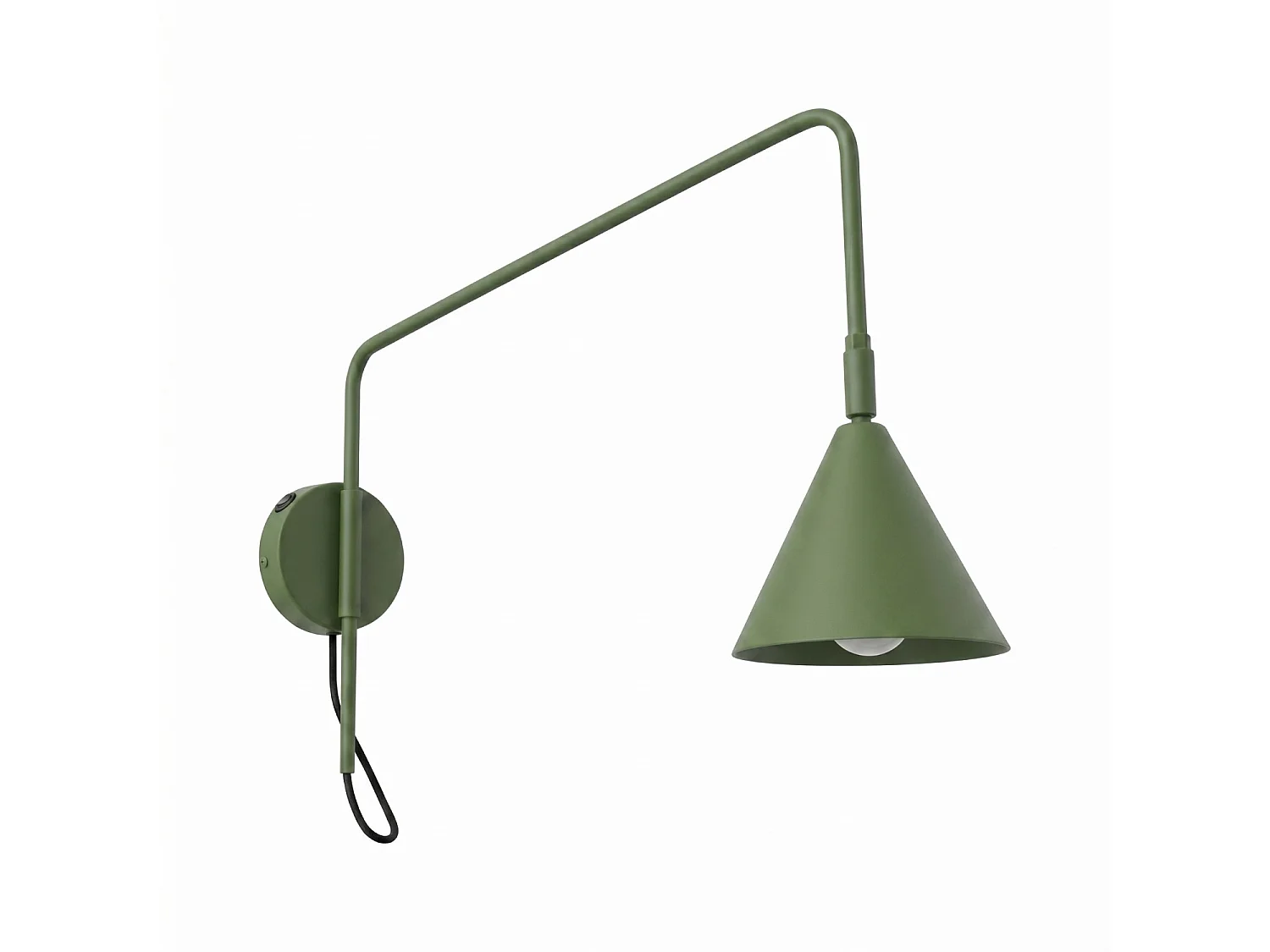 Kinkiety nowoczesny NOX, stal - 1 źródło - L.14 x H.30 cm - zielony oliwkowy 5027746 - obrazek 1
