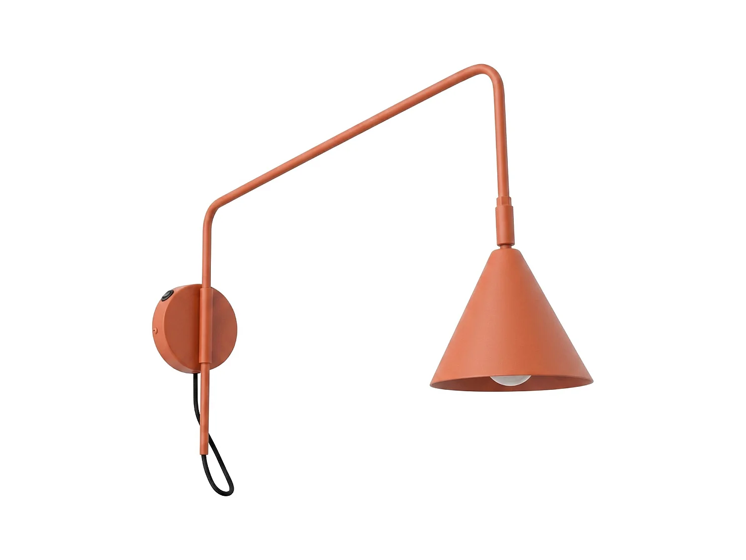 Kinkiety nowoczesny NOX, stal - 1 źródło - L.14 x H.30 cm - ochra czerwona 5027769 - obrazek 1