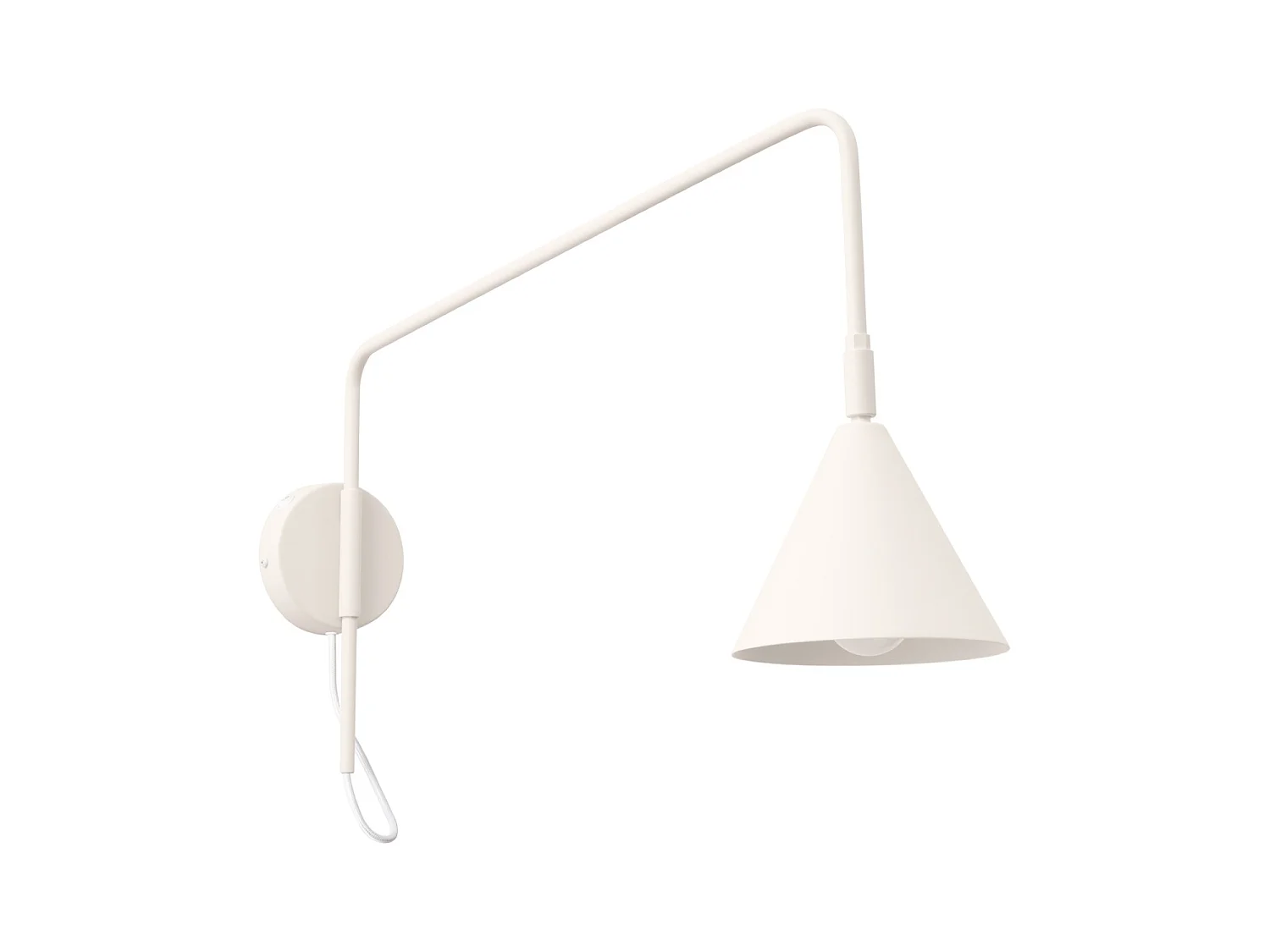 Kinkiety nowoczesny NOX, stal - 1 źródło - L.14 x H.30 cm - beżowy 5027791 - obrazek 1
