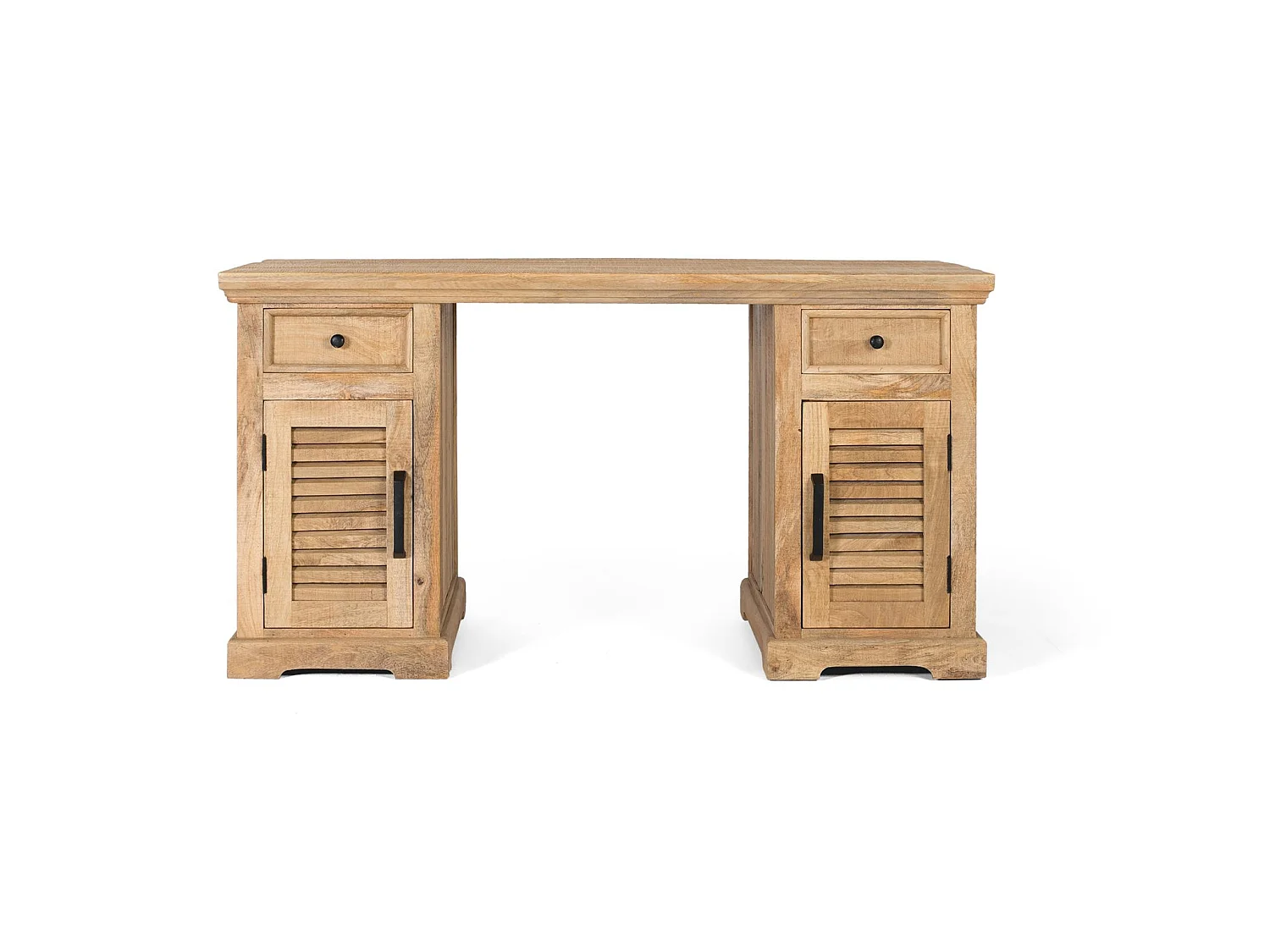 Biuro z 2 portami i 2 oponami w naturalnym drewnie manguier 3510621 - obrazek 1