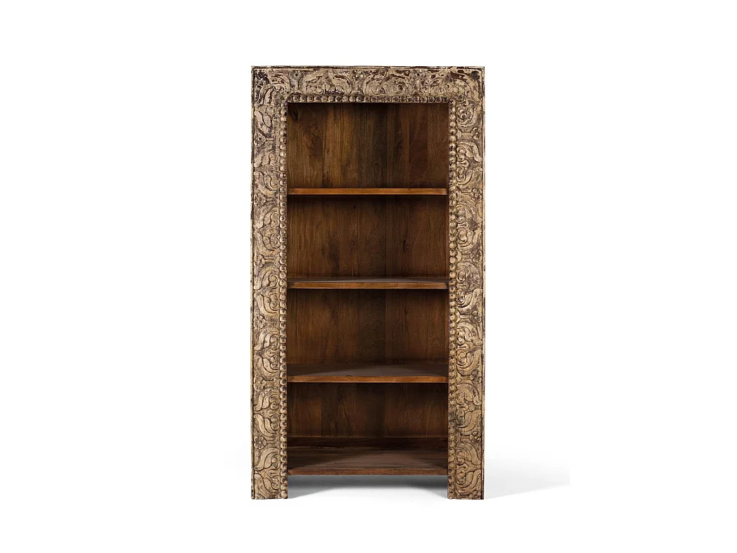 Biblioteka drewniana Manguier ze starym wykończeniem, 183 cm 4217630