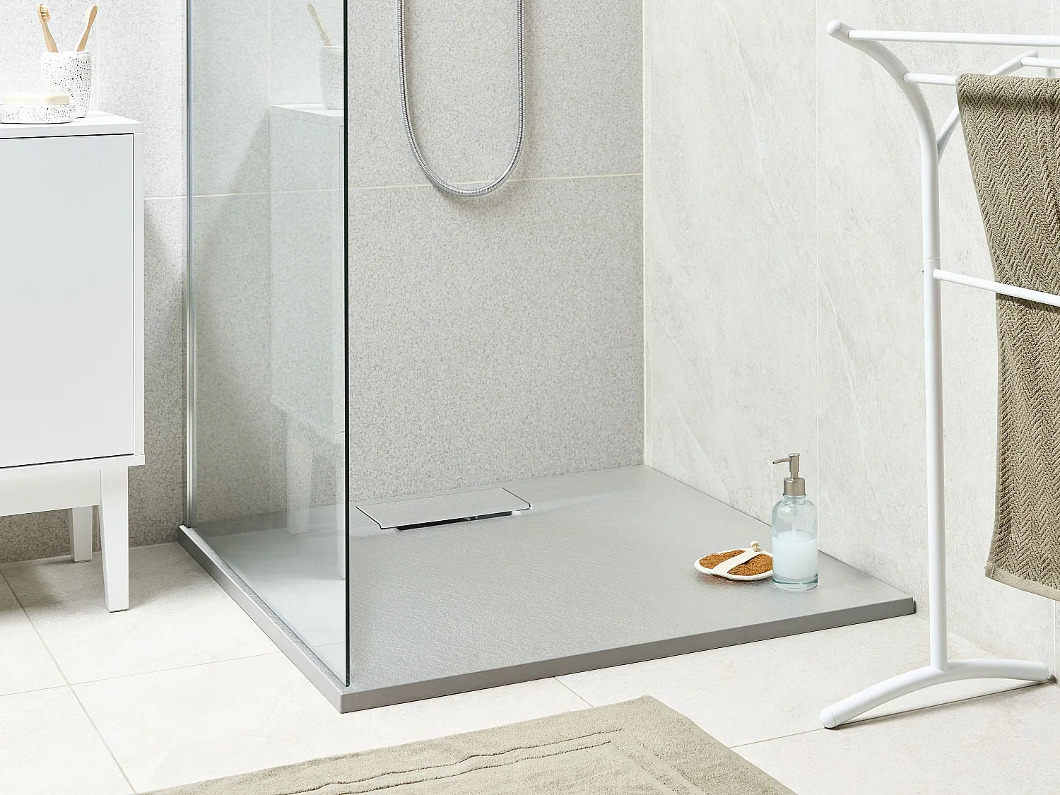 Brodzik prysznicowy AZZURRO 90 x 90 x 3 cm Szary 4106626 - obrazek 1