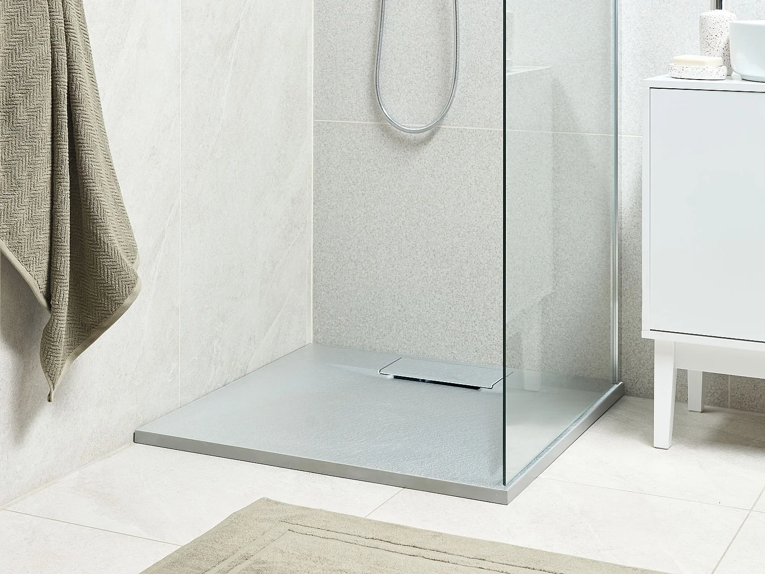 Brodzik prysznicowy AZZURRO 80 x 80 x 3 cm Szary 4106623 - obrazek 1