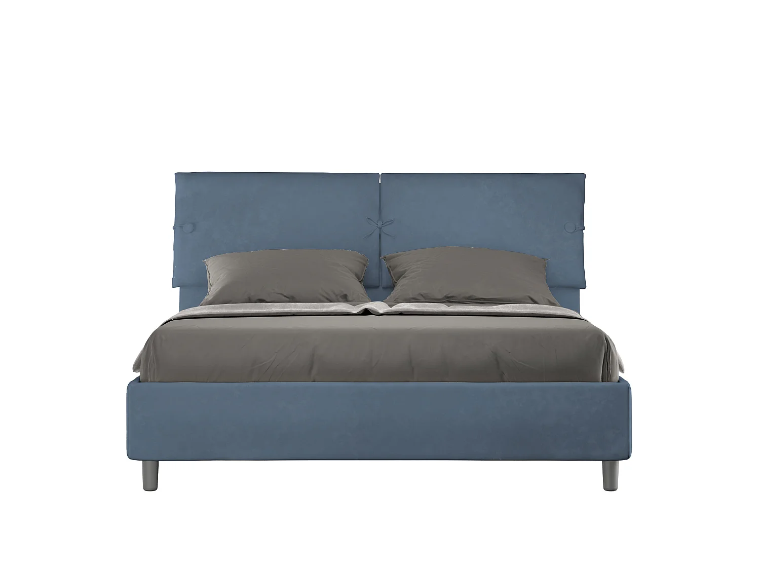 Łóżko bez stelaża tapicerowane 160x200 microfibra Niebieski Sleeper 3601742 - obrazek 1