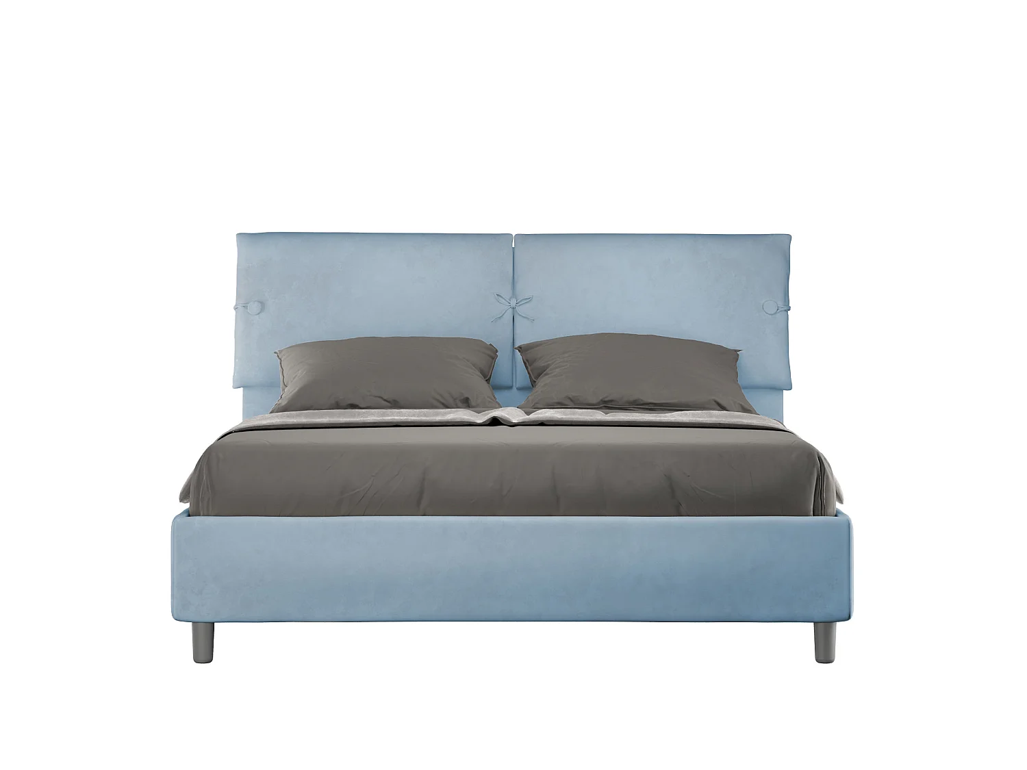 Łóżko bez stelaża tapicerowane 160x190 microfibra Błękitny Sleeper 3602518 - obrazek 1