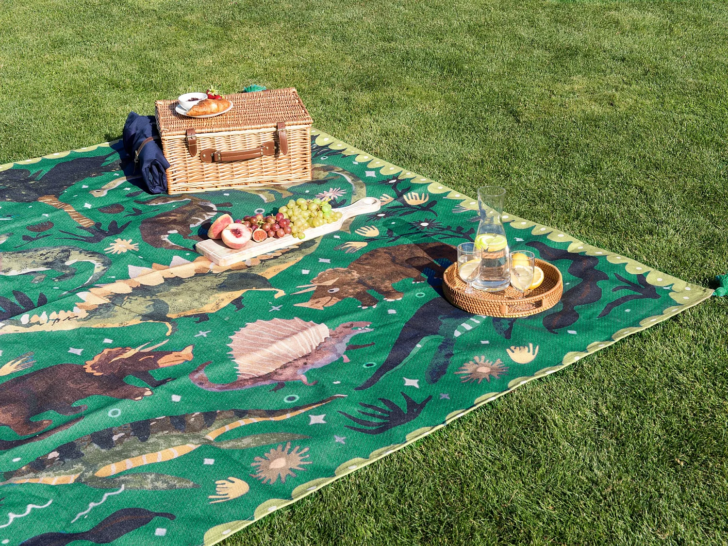 Koc piknikowy TUZIANI 200 x 200 cm Zielony 3755051 - obrazek 1