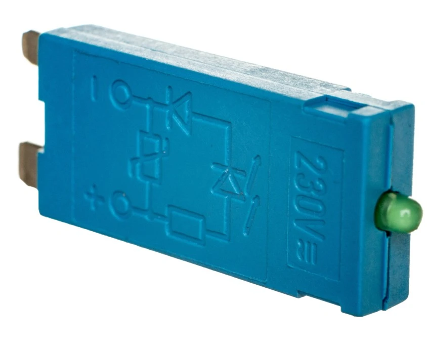 Moduł sygnalizacyjny LED zielony + warystor 110‑240V AC/DC 99.01.0.230.98 - obrazek 1