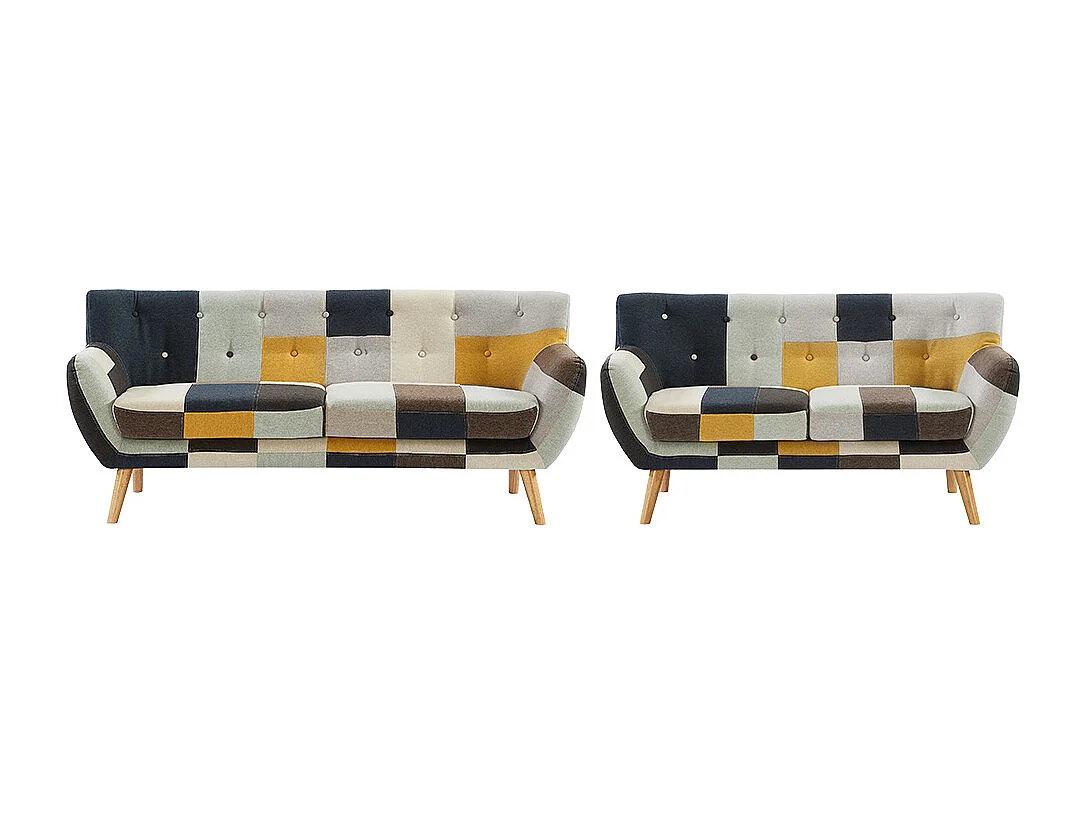 Kanapa 3+2-osobowa z tkaniny patchwork SERTI II 545491 - obrazek 1