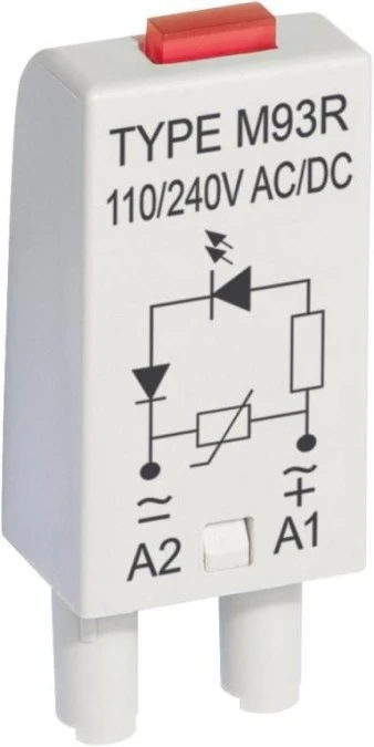Moduł sygnalizacyjny LV (dioda LED czerwony + warystor V) 110‑230 V AC/DC M93R szary 854861 - obrazek 2