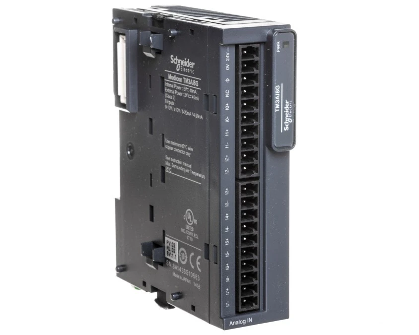 Moduł wejść analogowych 8we prądowe/napięciowe 12bit 24V DC zaciski sprężynowe Modicon TM3‑8 TM3AI8G - obrazek 1
