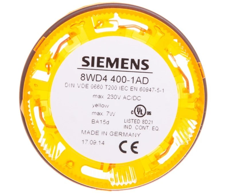 Moduł świetlny kolumny sygnalizacyjnej 70mm żółty bez żarówki BA15d 12‑230V AC_DC IP65 8WD4400‑1AD - obrazek 2