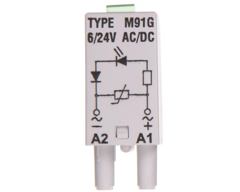 Moduł sygnalizacyjny LV (dioda LED zielony + warystor V) 6‑24 V AC/DC M91G szary 854856 - obrazek 1
