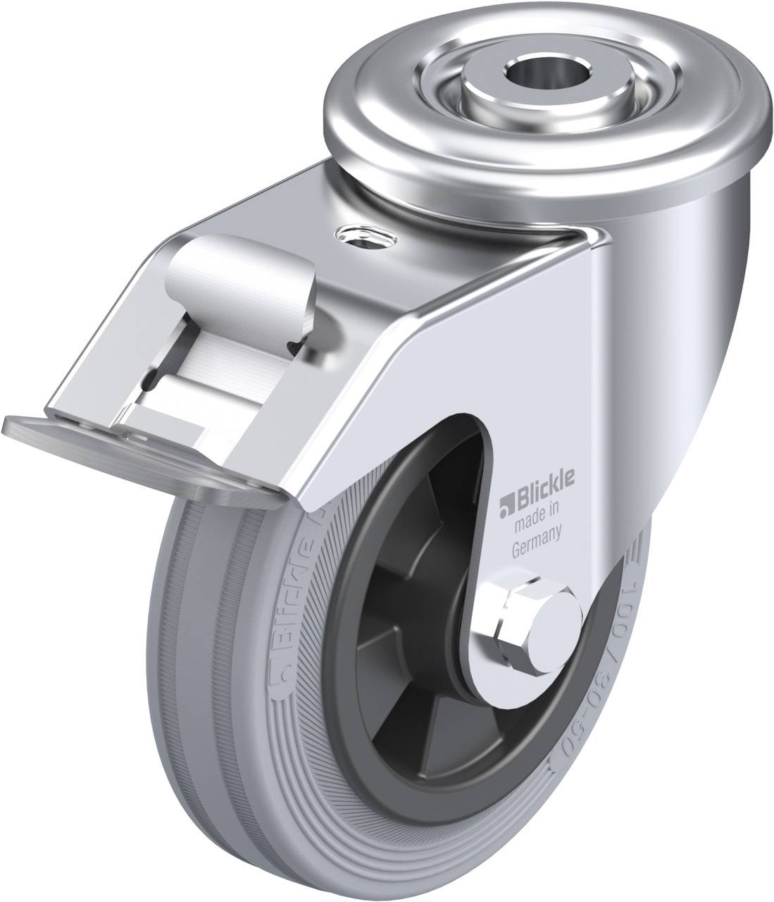 Blickle 572842 LER-VPP 100R-FI-SG Kółko skrętne z hamulcem Średnica koła: 100 mm Maksymalne obciążenie: 70 kg 1 szt. - obrazek 1