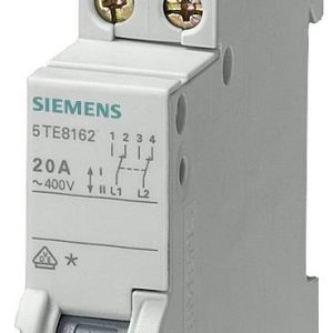 Przełącznik szary 20 A 2 zestyki przełączne Siemens 5TE8162 Przełącznik szary 20 A 2 zestyki przełączne Siemens 5TE8162