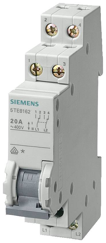 Przełącznik szary 20 A 2 zestyki przełączne Siemens 5TE8162 - obrazek 1