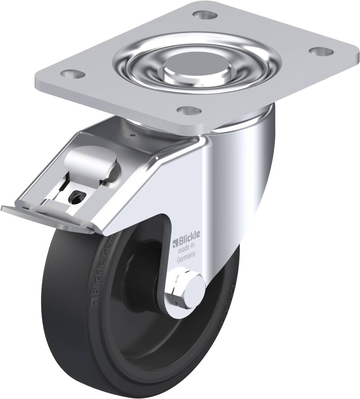 Blickle 604900 LH-POEV 125R-3-FI Kółko skrętne z hamulcem Średnica koła: 125 mm Maksymalne obciążenie: 250 kg 1 szt. - obrazek 1