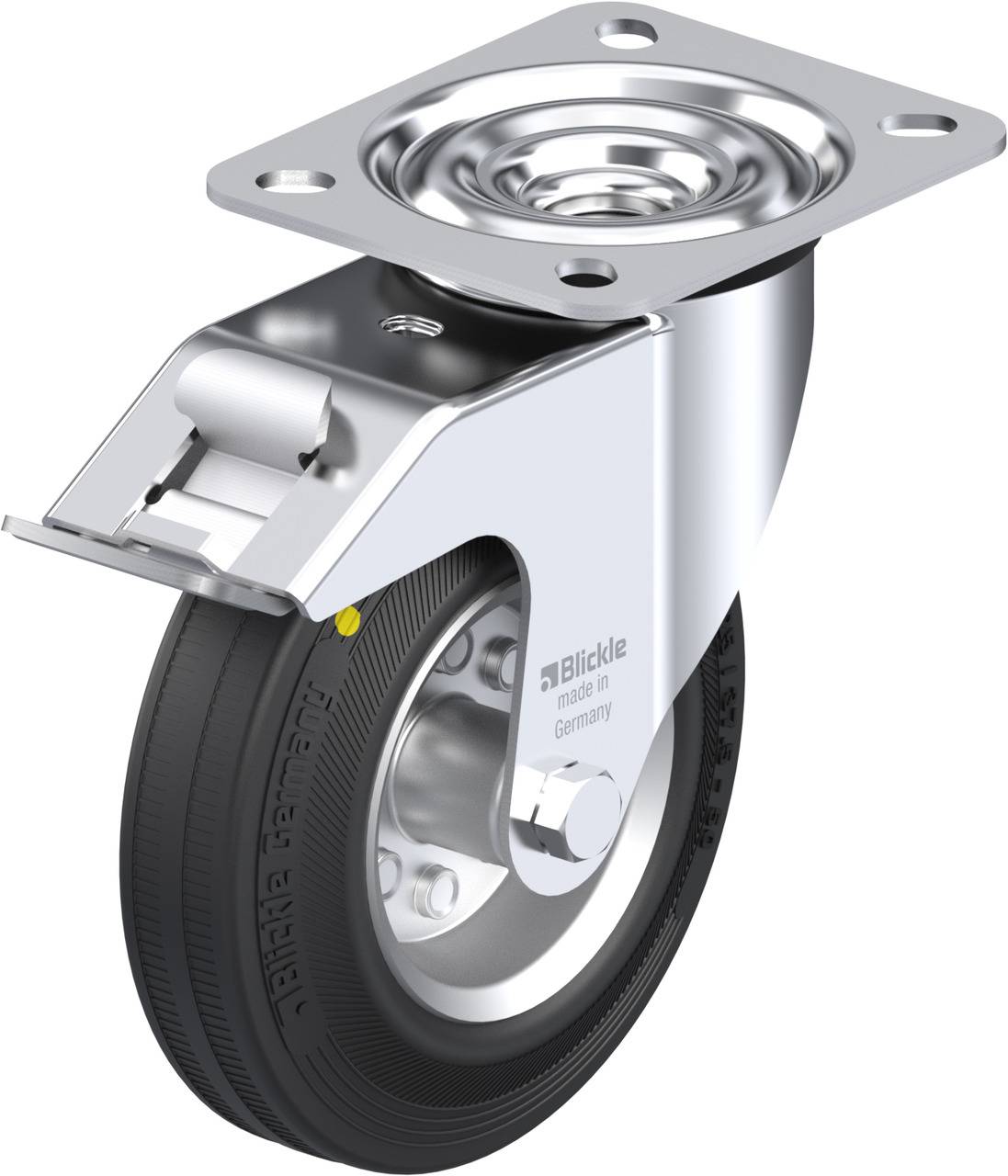 Blickle 483149 LE-VE 125R-FI-EL Kółko skrętne z hamulcem Średnica koła: 125 mm Maksymalne obciążenie: 100 kg 1 szt. - obrazek 1