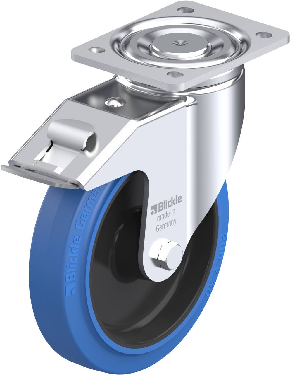 Blickle 750079 LH-POEV 200R-FI-SB Kółko skrętne z hamulcem Średnica koła: 200 mm Maksymalne obciążenie: 500 kg 1 szt. - obrazek 1