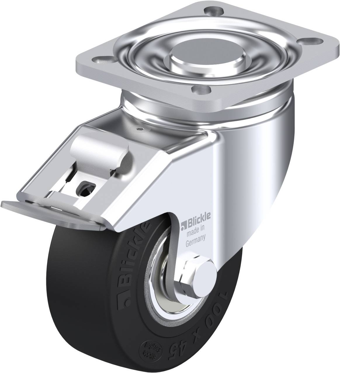 Blickle 610659 LH-SE 100K-1-FI Kółko skrętne z hamulcem Średnica koła: 100 mm Maksymalne obciążenie: 270 kg 1 szt. - obrazek 1