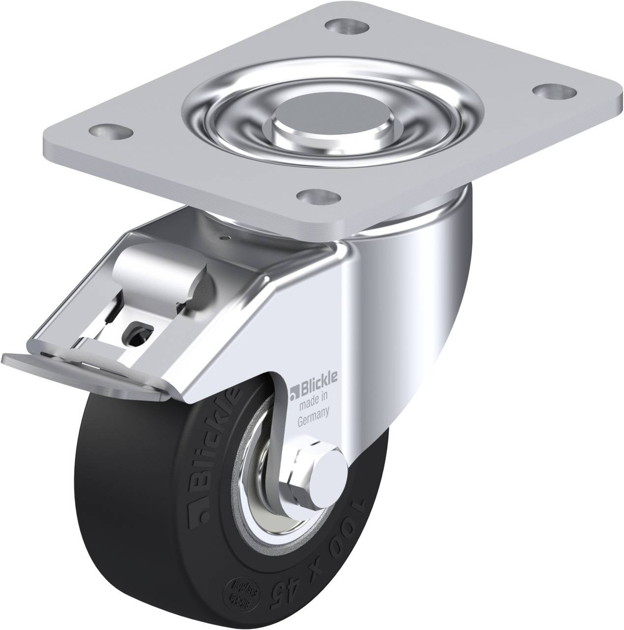 Blickle 634188 LH-SE 100K-3-FI Kółko skrętne z hamulcem Średnica koła: 100 mm Maksymalne obciążenie: 270 kg 1 szt. - obrazek 1