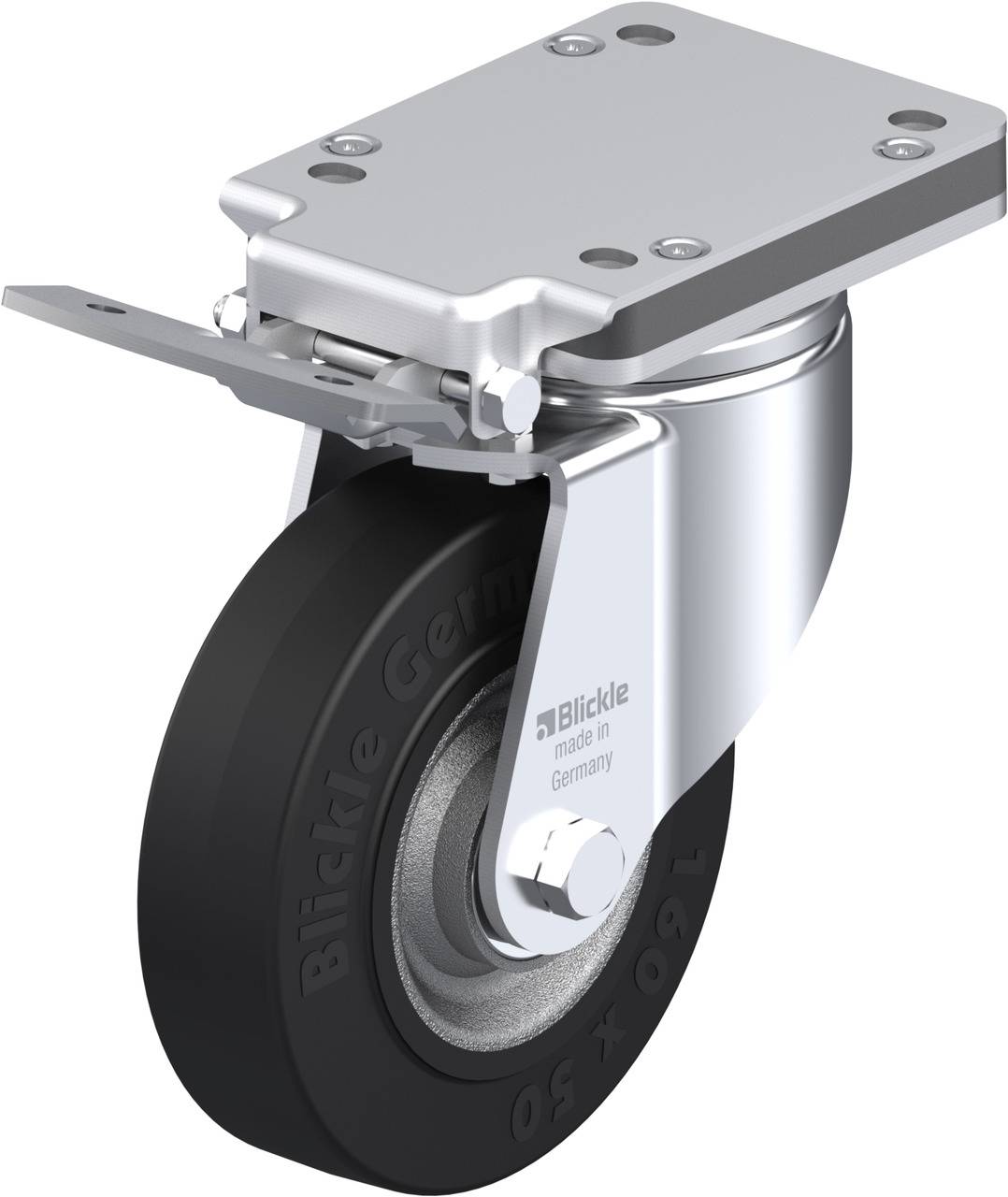 Blickle 700963 LH-SE 160K-IS Kółko skrętne z hamulcem Średnica koła: 160 mm Maksymalne obciążenie: 450 kg 1 szt. - obrazek 1