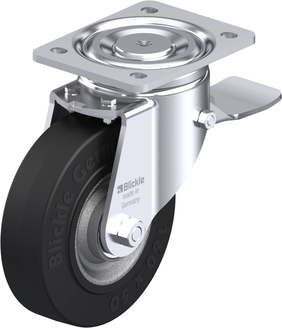 Blickle 10876 LH-SE 160K-ST Kółko skrętne z hamulcem Średnica koła: 160 mm Maksymalne obciążenie: 450 kg 1 szt. - obrazek 1