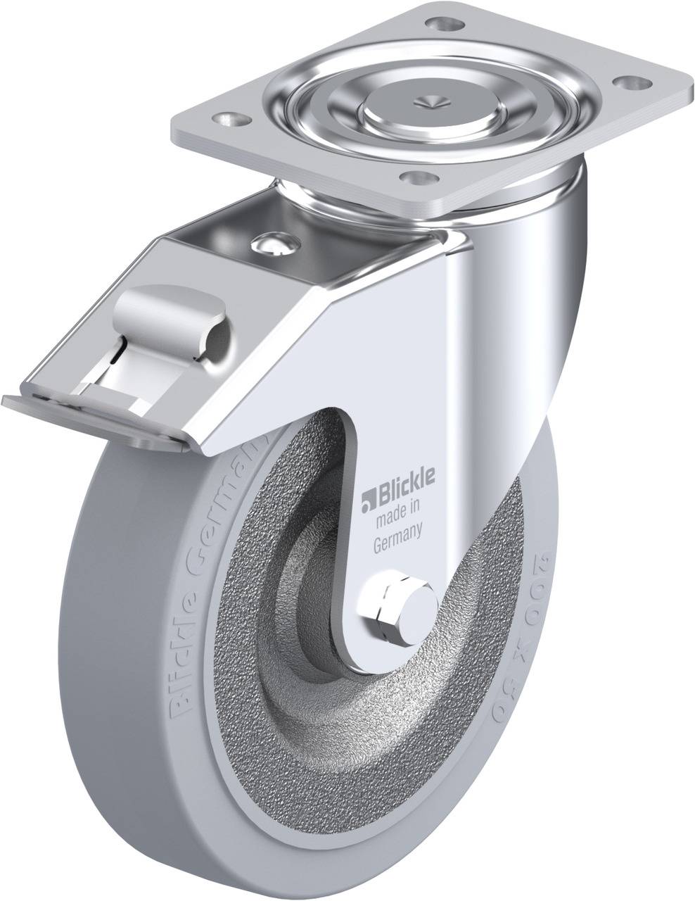 Blickle 639450 LH-SE 200K-FI-SG Kółko skrętne z hamulcem Średnica koła: 200 mm Maksymalne obciążenie: 600 kg 1 szt. - obrazek 1