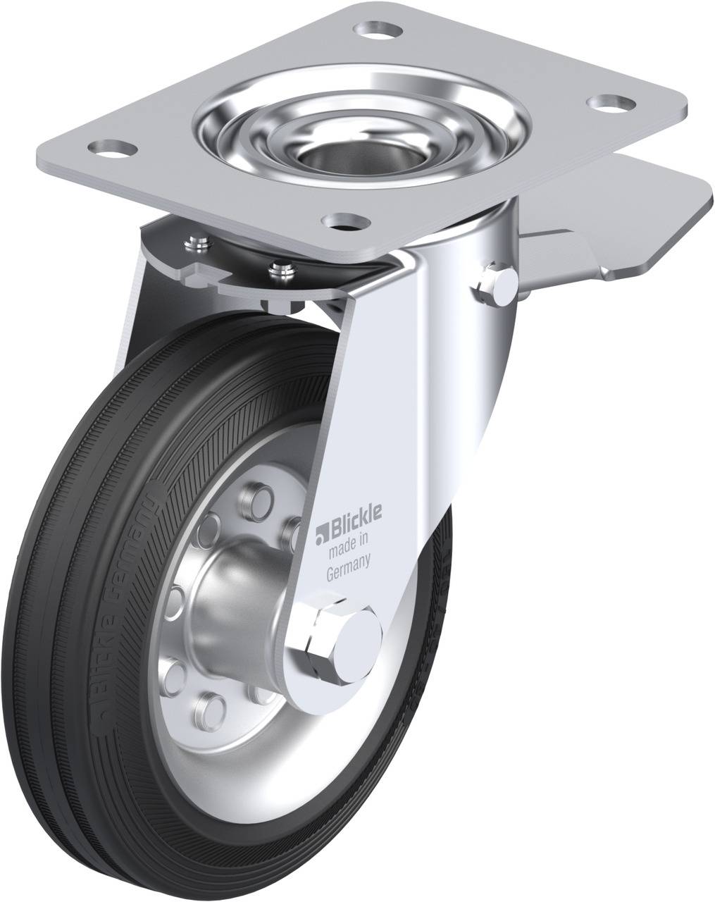 Blickle 606293 LE-VE 150R-ST Kółko skrętne z hamulcem Średnica koła: 150 mm Maksymalne obciążenie: 135 kg 1 szt. - obrazek 1