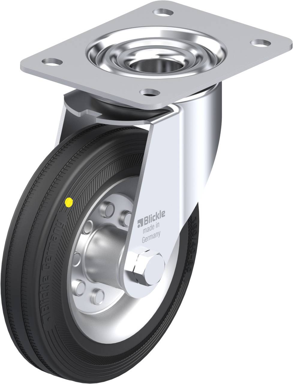 Blickle 451377 LE-VE 160R-EL Kółko skrętne Średnica koła: 160 mm Maksymalne obciążenie: 135 kg 1 szt. - obrazek 1