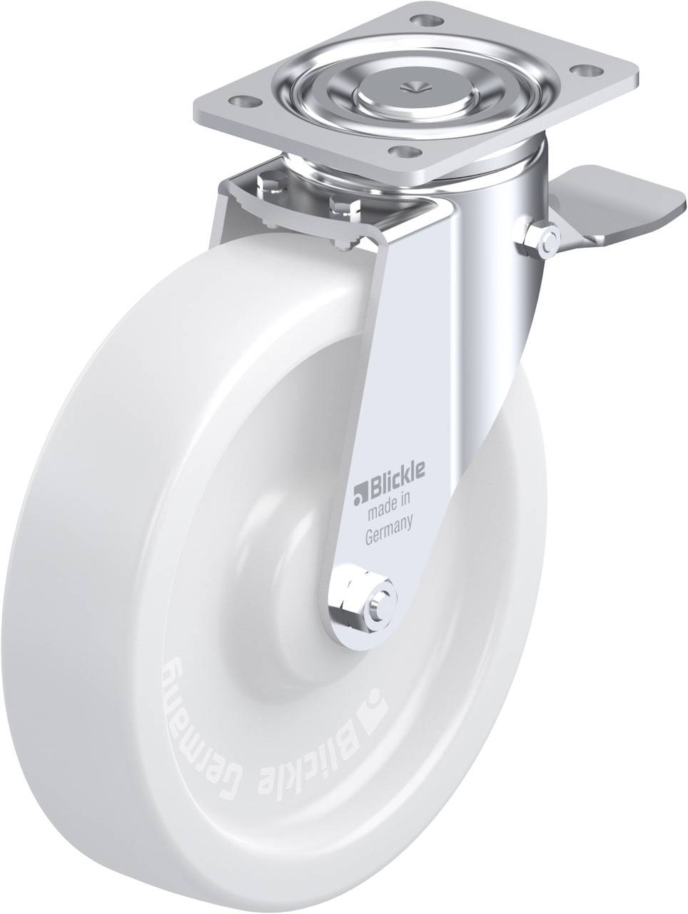 Blickle 80770 LH-SPO 250G-ST Kółko skrętne z hamulcem Średnica koła: 250 mm Maksymalne obciążenie: 900 kg 1 szt. - obrazek 1