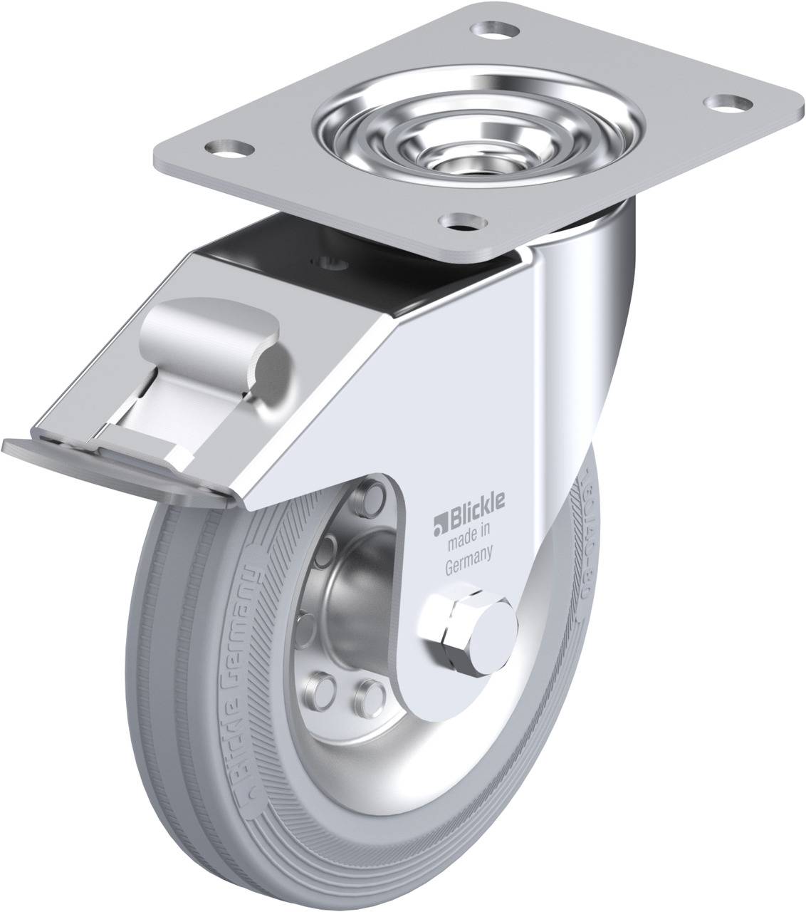 Blickle 404103 LE-VE 160R-FI-SG Kółko skrętne z hamulcem Średnica koła: 160 mm Maksymalne obciążenie: 135 kg 1 szt. - obrazek 1
