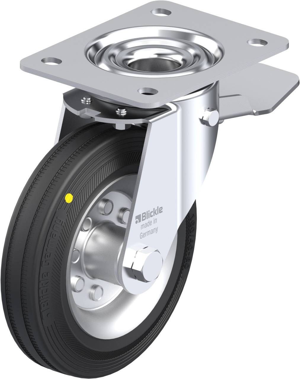 Blickle 634063 LE-VE 160R-ST-EL Kółko skrętne z hamulcem Średnica koła: 160 mm Maksymalne obciążenie: 135 kg 1 szt. - obrazek 1
