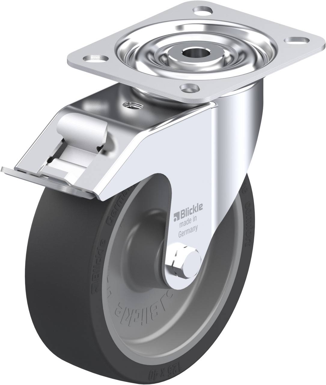 Blickle 845643 LI-POSI 125G-FI Kółko skrętne z hamulcem Średnica koła: 125 mm Maksymalne obciążenie: 120 kg 1 szt. - obrazek 1