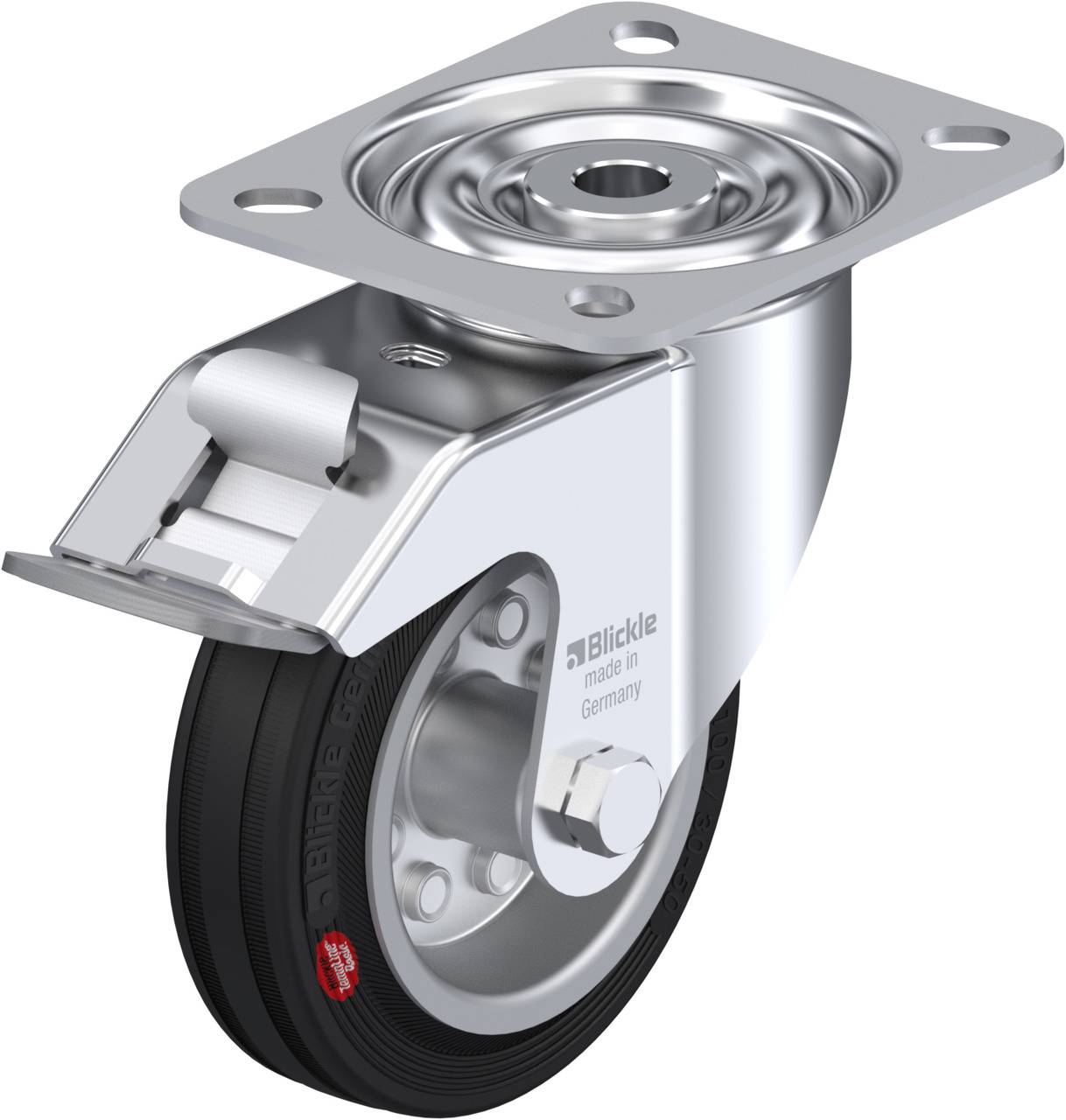 Blickle 754731 LI-VEHI 100R-FI Kółko skrętne z hamulcem Średnica koła: 100 mm Maksymalne obciążenie: 65 kg 1 szt. - obrazek 1