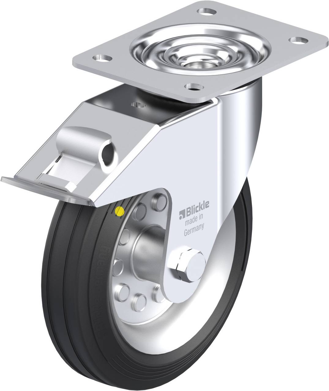 Blickle 673376 LE-VE 180R-FI-EL Kółko skrętne z hamulcem Średnica koła: 180 mm Maksymalne obciążenie: 170 kg 1 szt. - obrazek 1