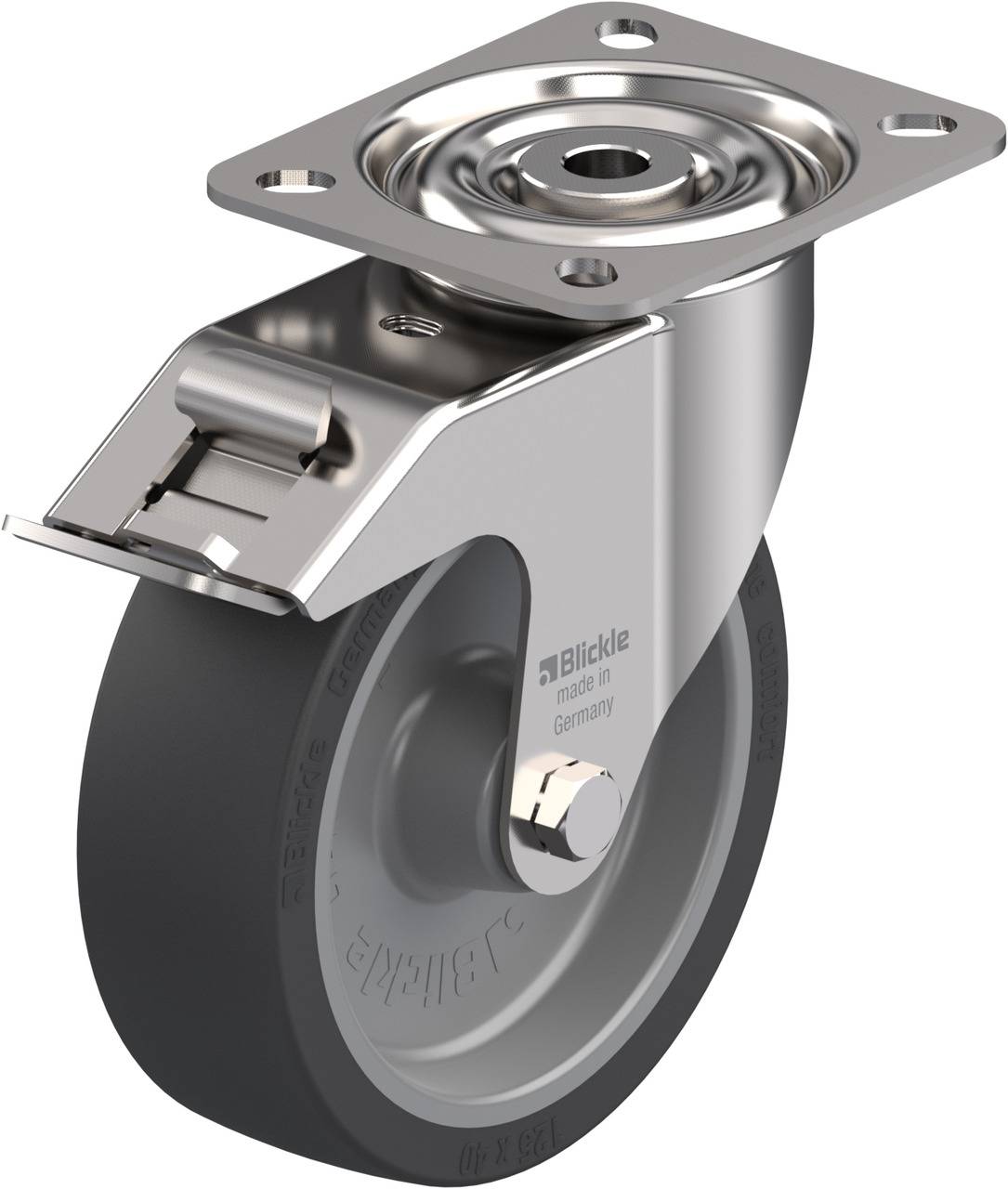 Blickle 845646 LIX-POSI 125G-FI-OF Kółko skrętne z hamulcem Średnica koła: 125 mm Maksymalne obciążenie: 120 kg 1 szt. - obrazek 1