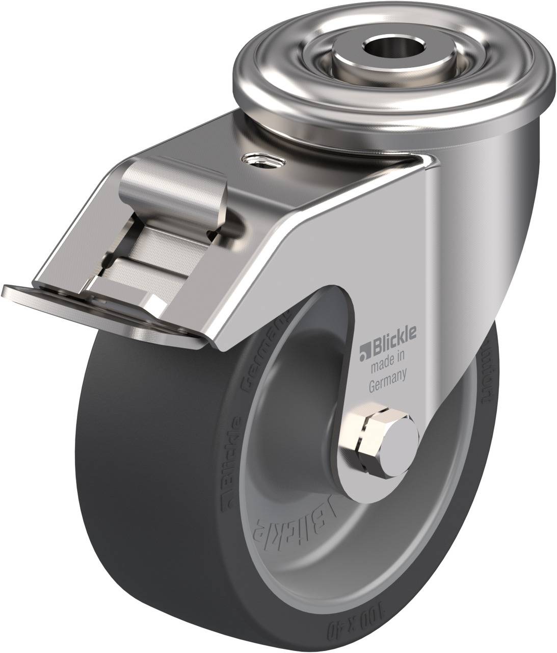 Blickle 763598 LIXR-POSI 100G-FI-OF Kółko skrętne z hamulcem Średnica koła: 100 mm Maksymalne obciążenie: 100 kg 1 szt. - obrazek 1