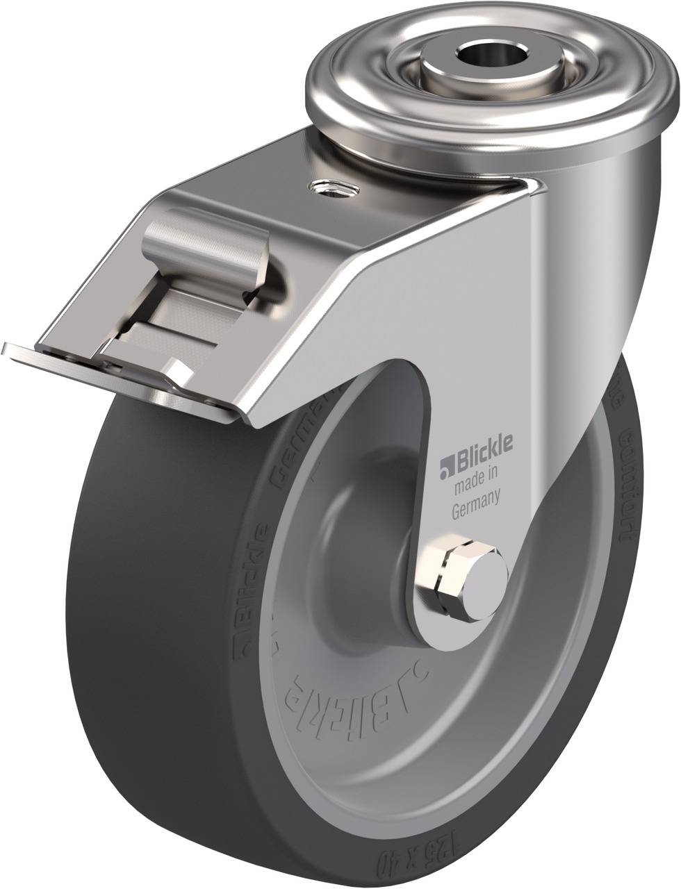 Blickle 845648 LIXR-POSI 125G-FI-OF Kółko skrętne z hamulcem Średnica koła: 125 mm Maksymalne obciążenie: 120 kg 1 szt. - obrazek 1