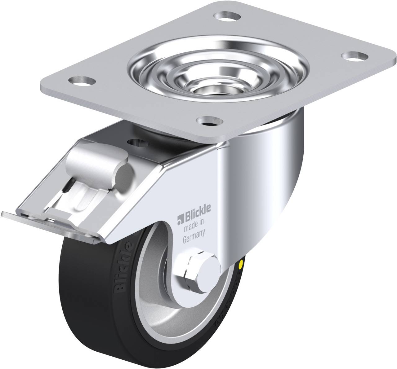 Blickle 443762 LK-ALEV 100K-3-FI-EL Kółko skrętne z hamulcem Średnica koła: 100 mm Maksymalne obciążenie: 200 kg 1 szt. - obrazek 1