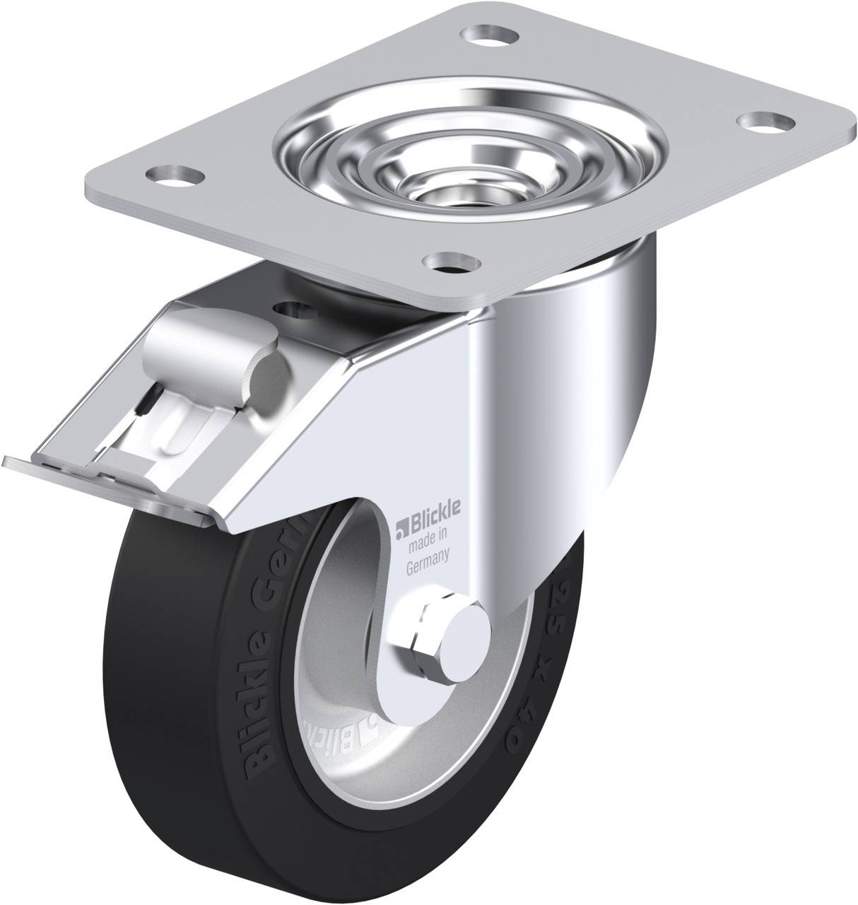 Blickle 498212 LK-ALEV 125K-3-FI Kółko skrętne z hamulcem Średnica koła: 125 mm Maksymalne obciążenie: 250 kg 1 szt. - obrazek 1