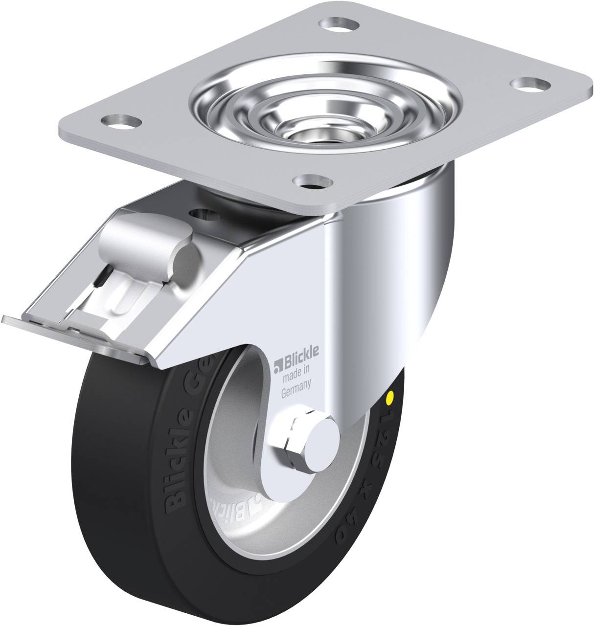 Blickle 740257 LK-ALEV 125K-3-FI-EL Kółko skrętne z hamulcem Średnica koła: 125 mm Maksymalne obciążenie: 250 kg 1 szt. - obrazek 1