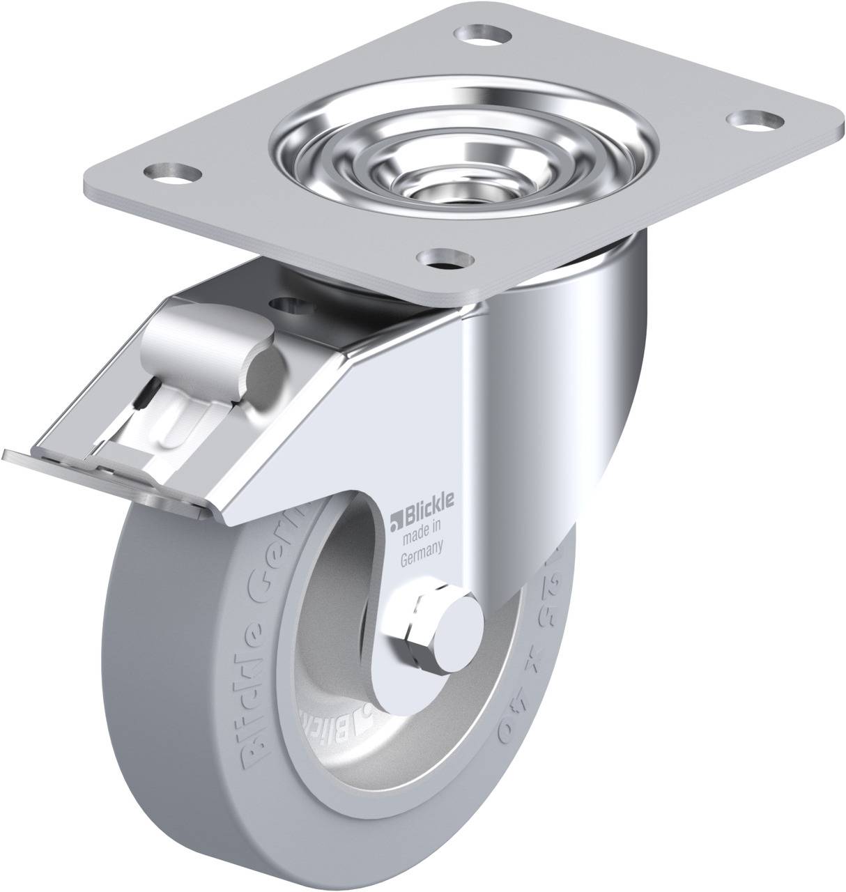 Blickle 375527 LK-ALEV 125K-3-FI-SG Kółko skrętne z hamulcem Średnica koła: 125 mm Maksymalne obciążenie: 250 kg 1 szt. - obrazek 1