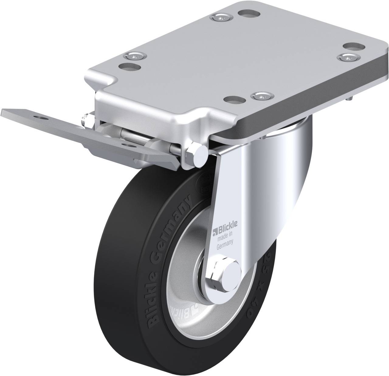 Blickle 762139 LK-ALEV 125K-3-IS Kółko skrętne z hamulcem Średnica koła: 125 mm Maksymalne obciążenie: 250 kg 1 szt. - obrazek 1