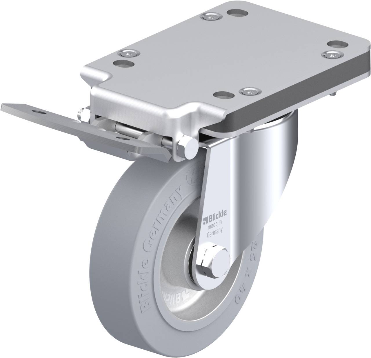 Blickle 762145 LK-ALEV 125K-3-IS-SG Kółko skrętne z hamulcem Średnica koła: 125 mm Maksymalne obciążenie: 250 kg 1 szt. - obrazek 1