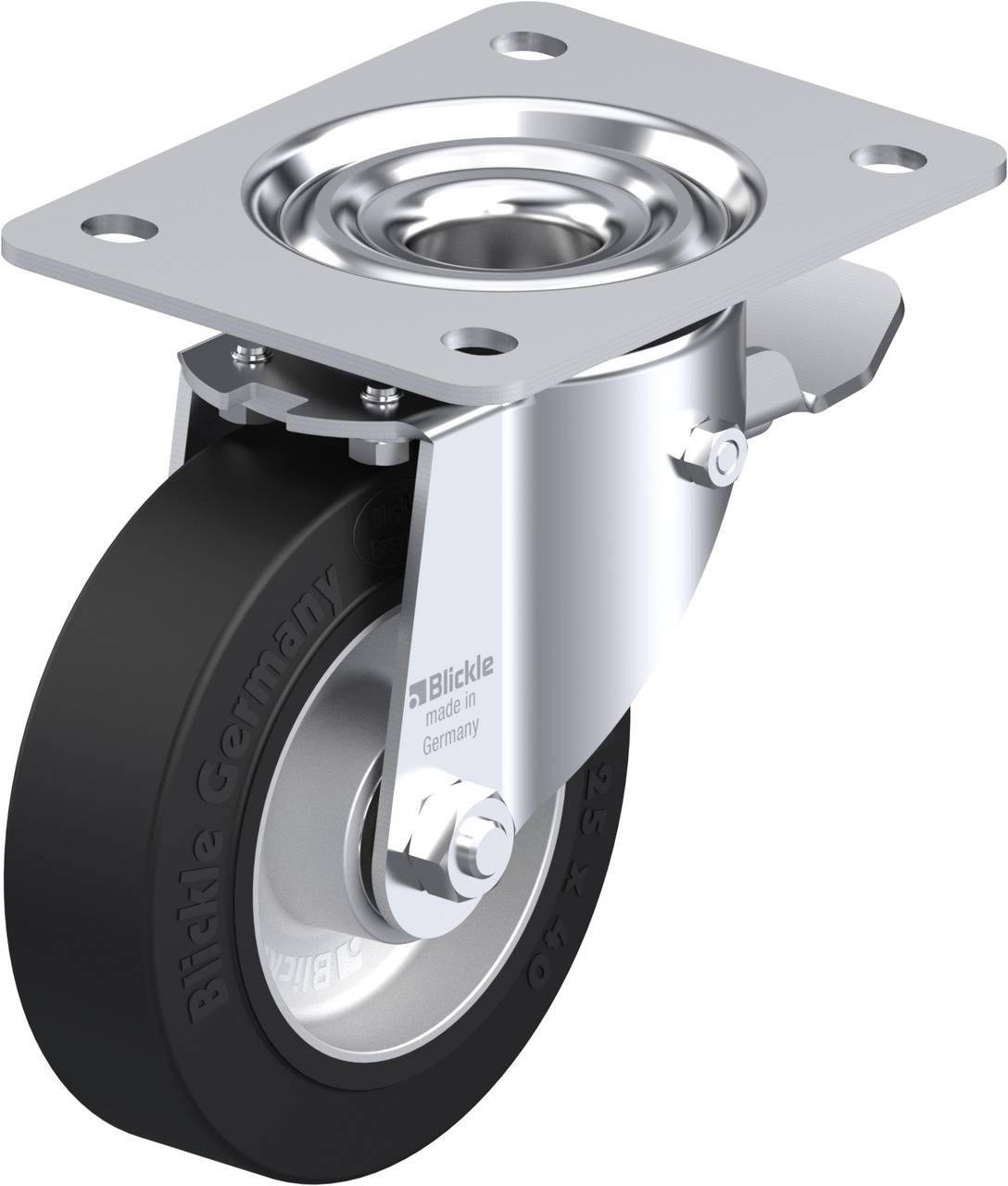 Blickle 487041 LK-ALEV 125K-3-ST Kółko skrętne z hamulcem Średnica koła: 125 mm Maksymalne obciążenie: 250 kg 1 szt. - obrazek 1